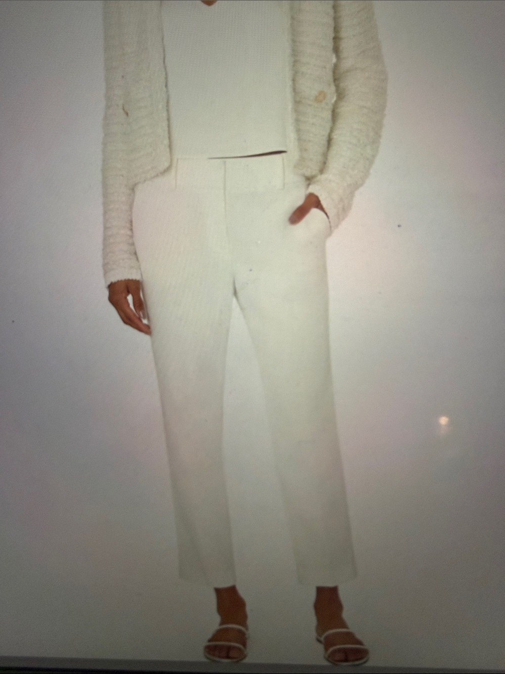 NWT Milly Nicola Cady Pants Ecru 4